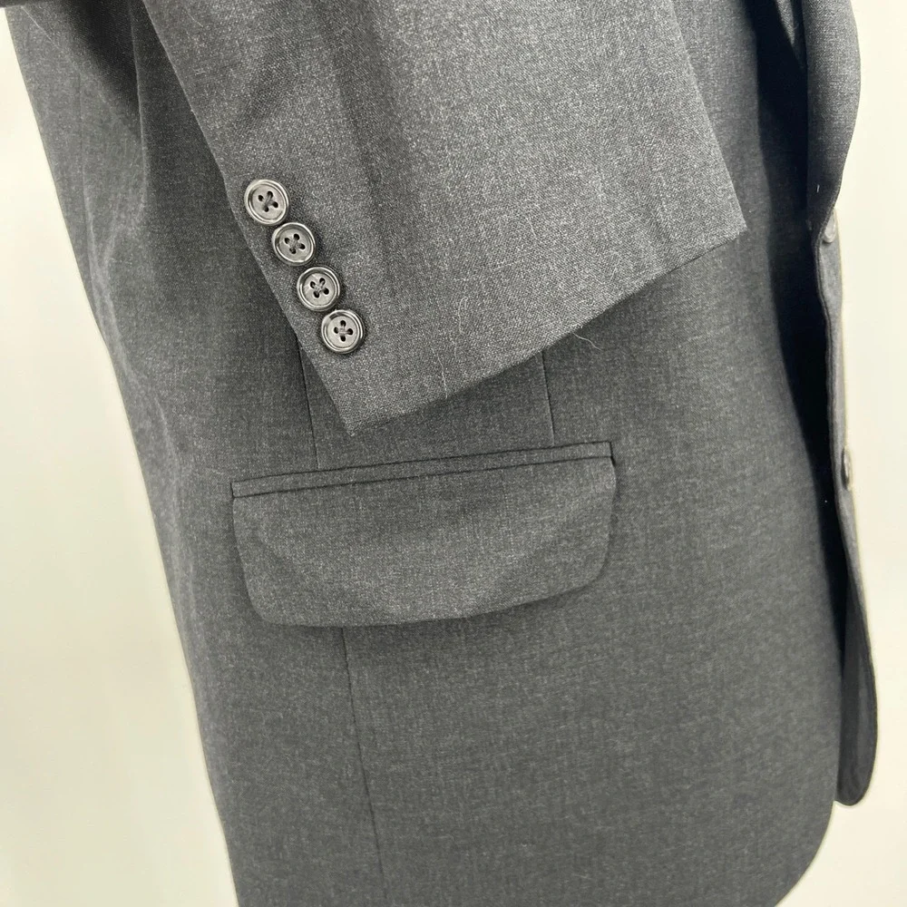 Burberry Black Wool Blazer Jacket‎ Saks 5th Avenue Size 40R Office Sophisticated